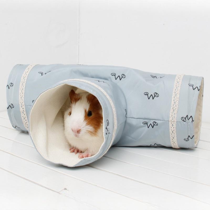 Guinea Pig Tunnel Tube Cute Hamster Toy Tubes Tunnels Spring Pet Cage House Single Channel Chinchillas Warm Toy Pet Accessories