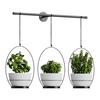 1 Set Hanging Flower Pots Wall Mounted Plant Hanger Hanging Planter Set Includes Metal Rod 3 Planters Ropes for Windows Ceilings Walls Garden Decor