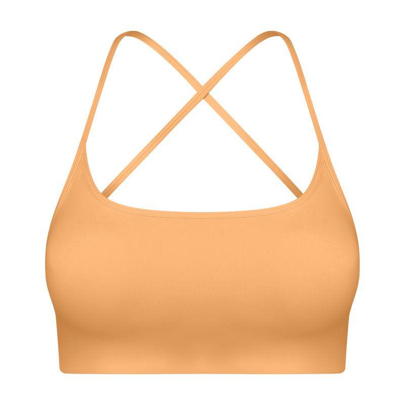 2023 New Cut Out Cross Beauty Back Exercise Underwear Women's Thin Square Collar Workout Top Sexy Yoga Bra Quick-Drying