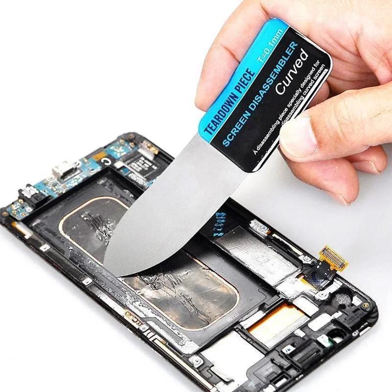 1/3Pcs Mobile Phone Curved LCD Screen Spudger Opening Pry Card Tools Ultra Thin Flexible Mobile Phone Disassemble Steel Metal