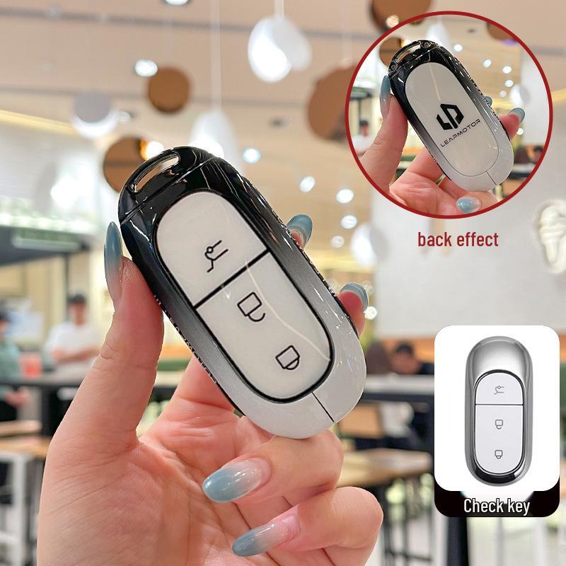 Чехол для ключа автомобиля Leapmotor C11: Высокотехнологичный черный металлический защитный корпус