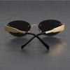 Luxury Gold Rimless Oval Sunglasses Men Women Vintage Narrow Frame Shades Fashion Black Lens UV Protection Eyewear