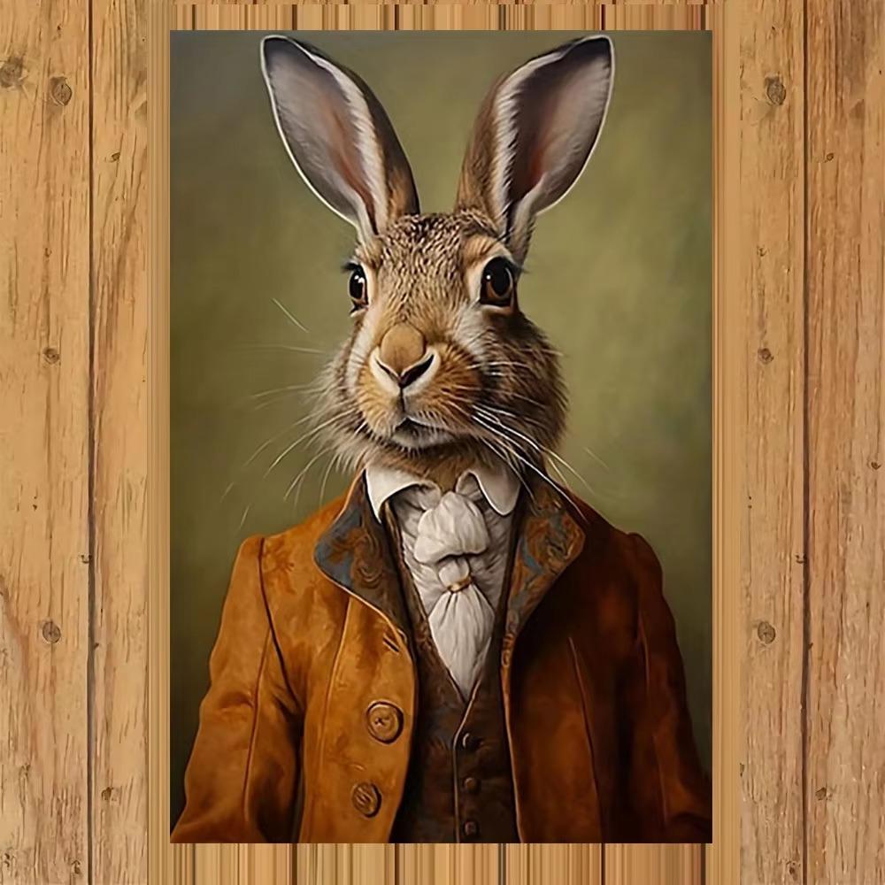 Charming Vintage Rabbit wall Art, Wall Decor for Home, Office, Cafe & More, Bedroom & Bathroom, Hotel, Perfect for Room Decor
