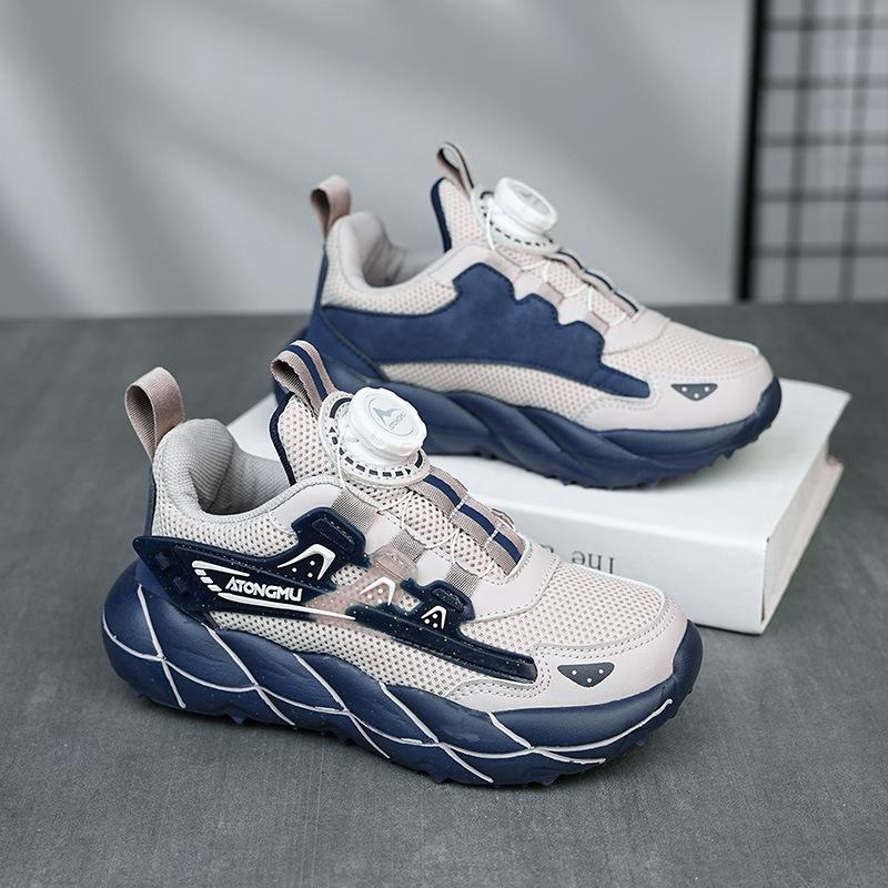 Running shoes light girls' and children's sports shoes button new breathable children's shoes boys' and boys' toilet shoes spring and autumn 2025