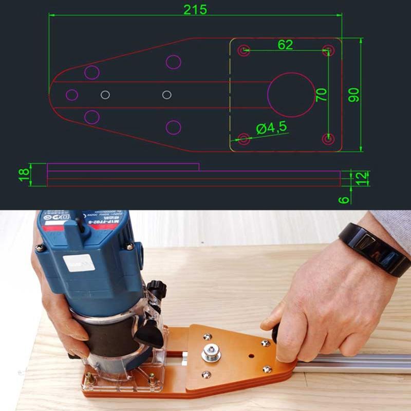Flexible Trimming Machine Circle Cutting Jig Balance Board with Track Milling Circle for Woodworking Work for Bench DIY