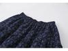 Purple Floral Mori-kei High-Waist A-line Pleated Skirt for Women - Autumn/Winter