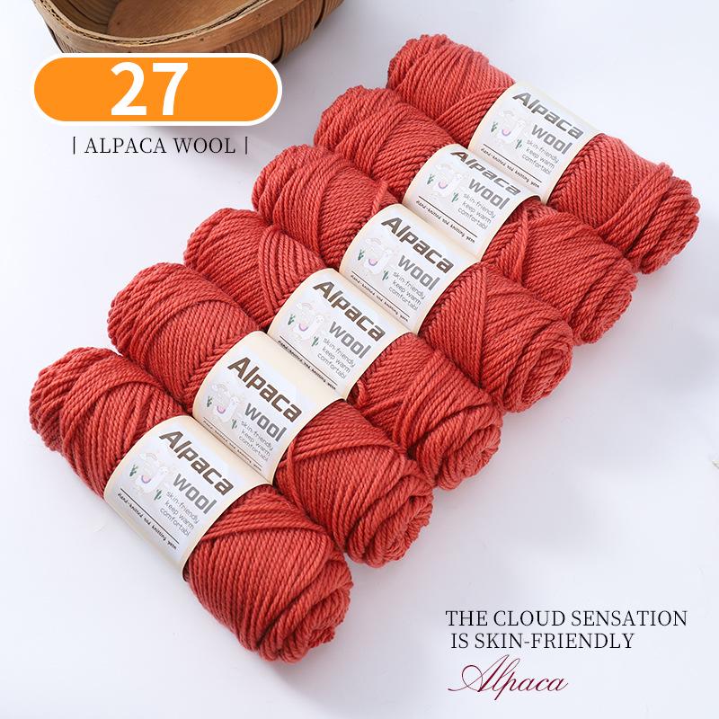 Alpaca Wool Medium Thick Yarn Ball for Hand-Knitted Cardigans, DIY Scarves, and Sweaters