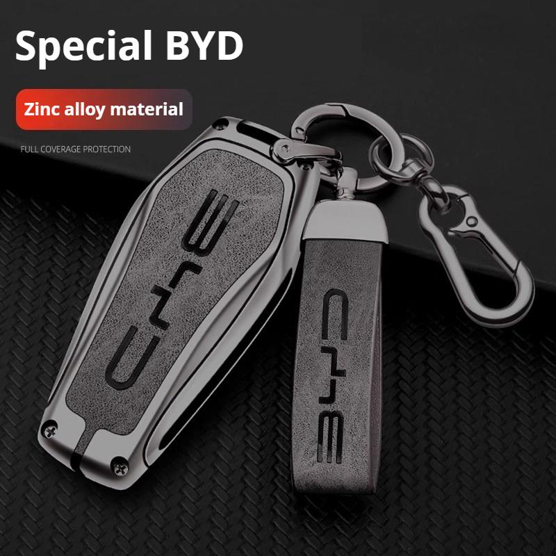 Car Remote Key Case Fob Cover Holder Shell Bag Keychain Accessories for BYD Song Plus Atto 3 Han EV Tang DM Qin Seal Dolphin
