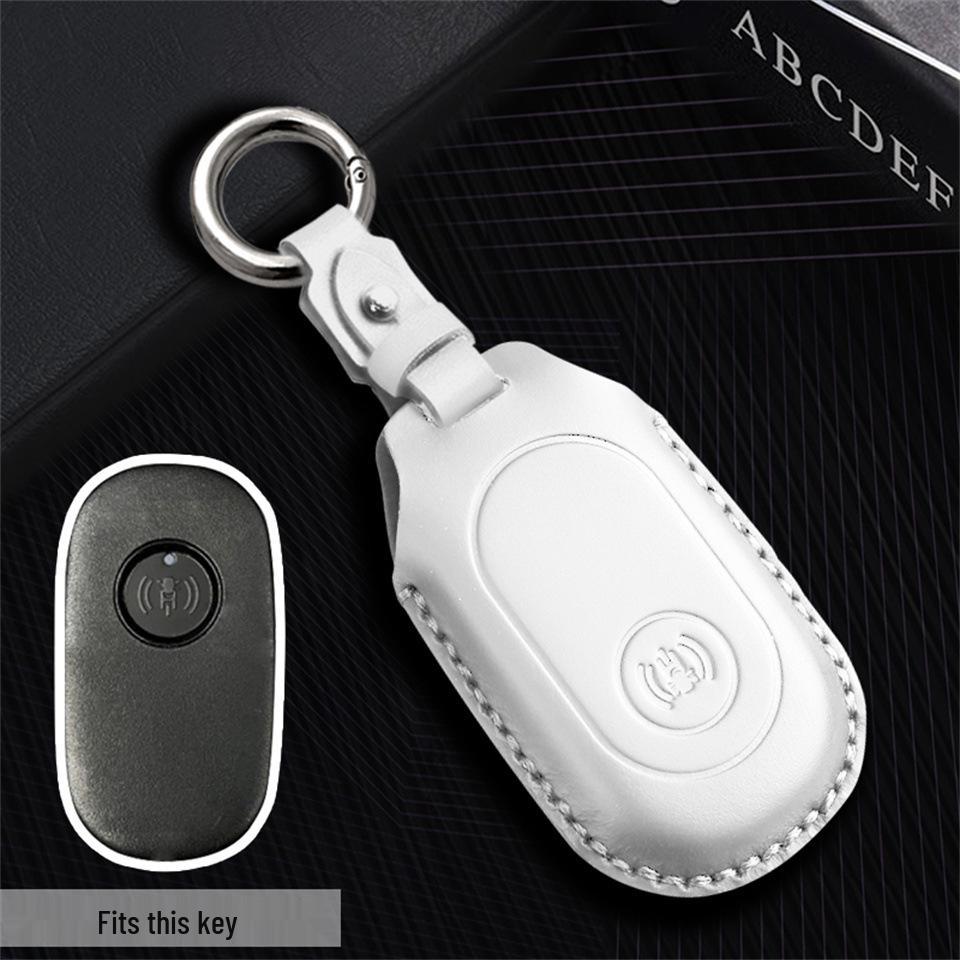 Handgefertigter Schlüsselanhänger aus echtem Leder für Sanyang SYM Motorrad-Fernbedienung - Retro-Stil