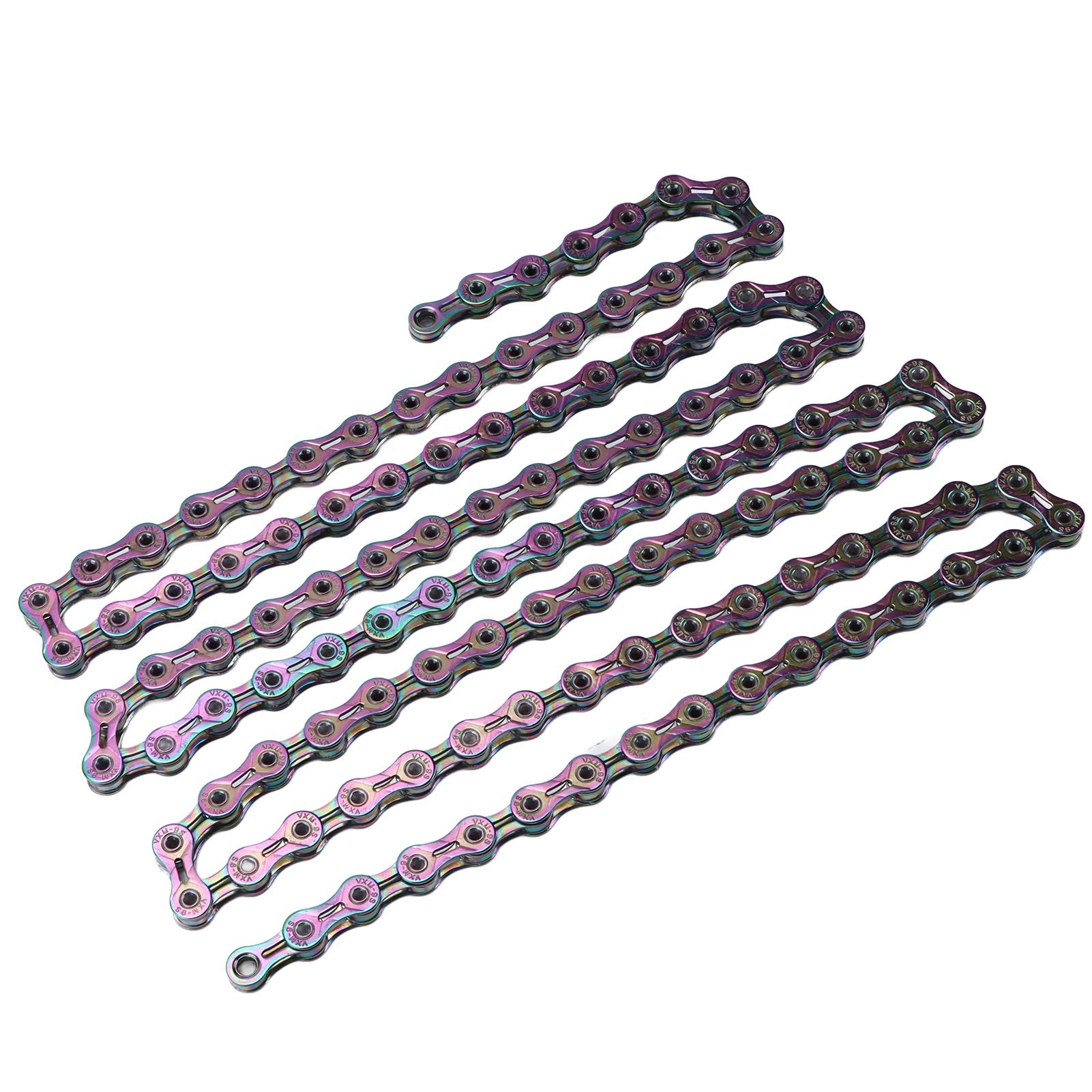 9 Speed Mountain Bike Chain Full Electroplating Treatment Durable Colorful Bicycle Chain
