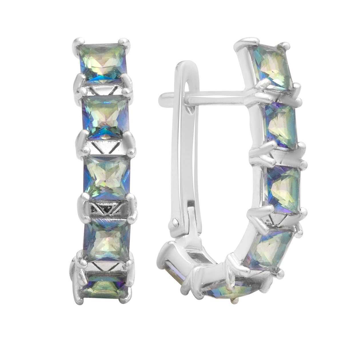 

Срібні сережки з містик топазом 3.017ct (2182528) різнокольорові кольору