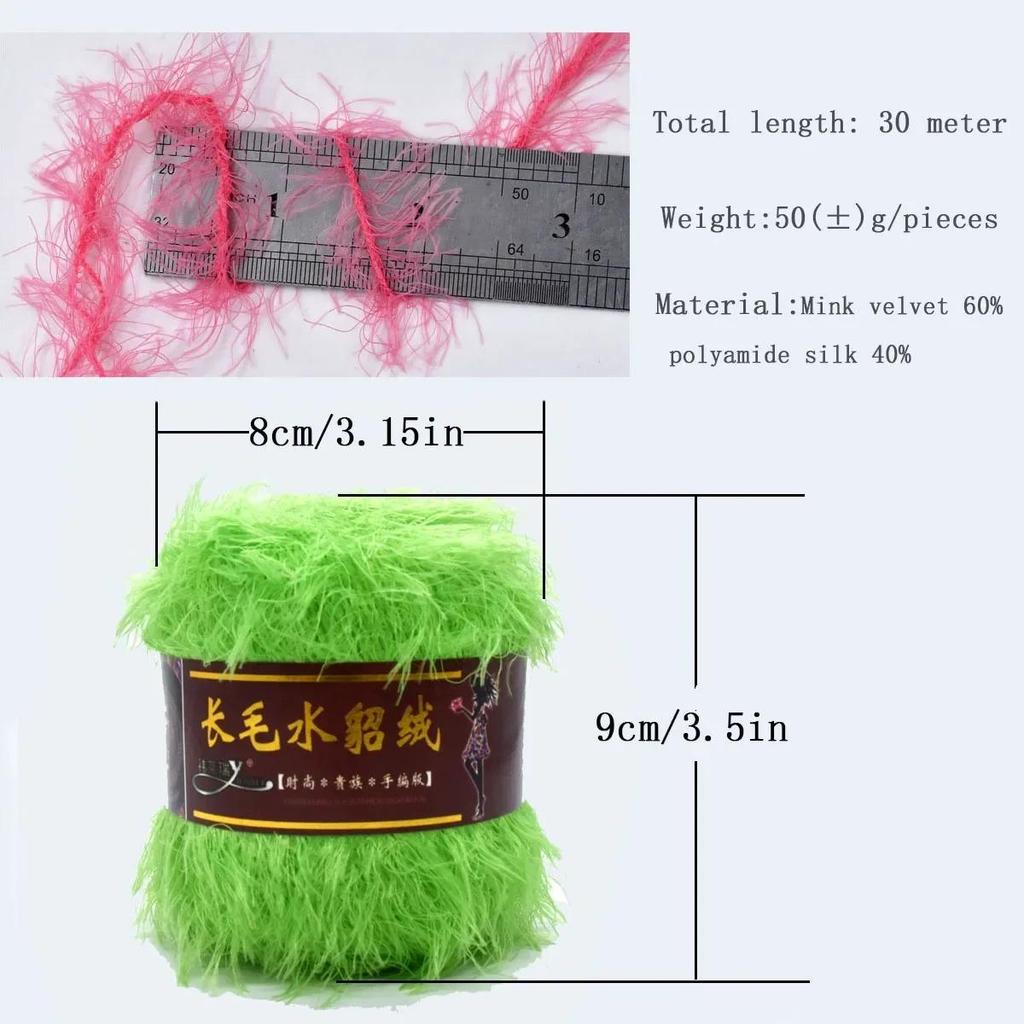 6pcs 300g/10.56oz Mink Velvet Yarn Ultra SoftPlush Yarn for Knitting & Crochet Luxury DIY Yarn for Blankets ScarvesFluffy Craft Yarn Kitcx