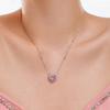 Genuine Sterling Silver 10mm Heart Cubic Zirconia Pendant Necklace Adjustable Chain Jewelry Gift for Women Valentines Day