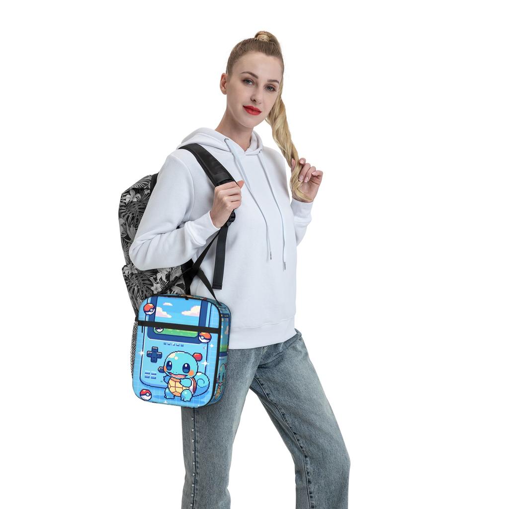 Funny Pokemon Theme Insulated Lunch Bag Ice Pack Rice Bag bolsa Student Bento Lunch Handbag Insulation