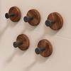 Adhesive Wall Hook No Drill Rustproof Hook with Retro Wood Grain Pattern Hanger for Bathroom