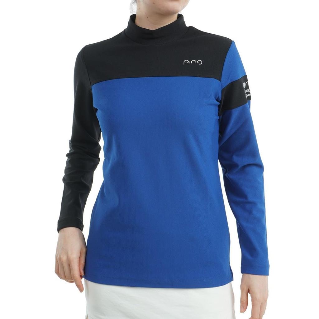 Long Sleeve High Neck Shirt Golf Innerwear S [Pin Apparel] Women's (Heat Retention) / / 622-4266906 110_Blue