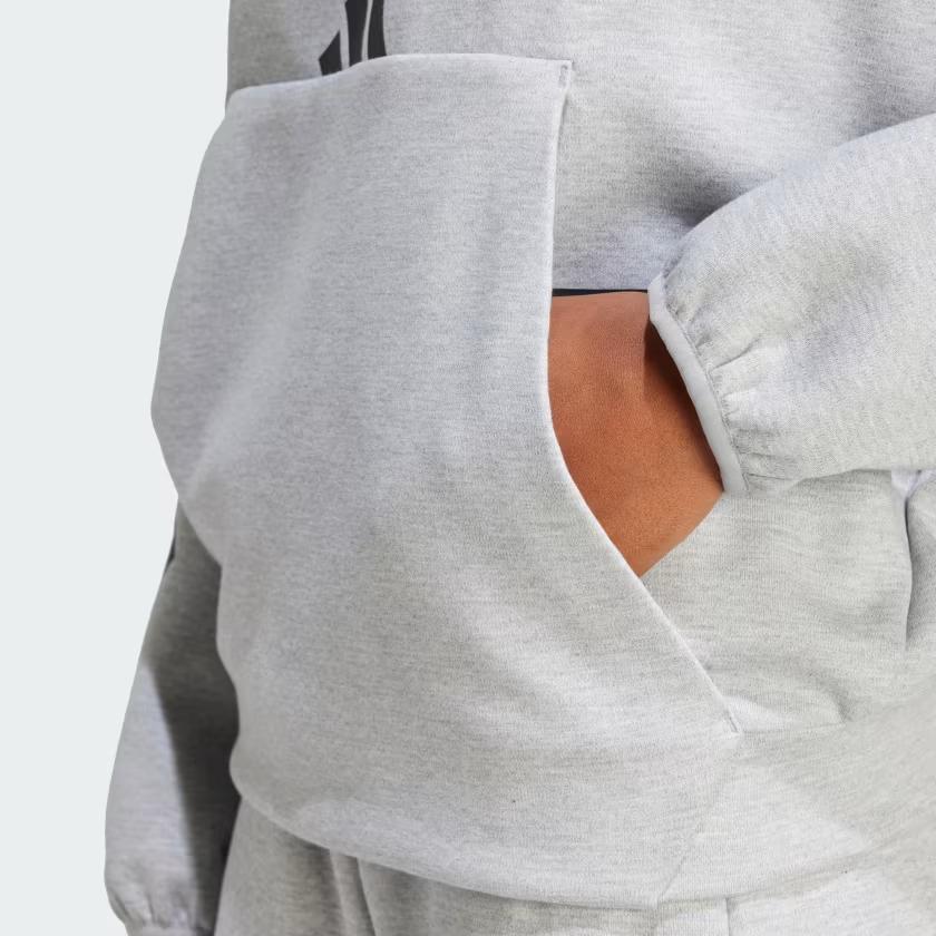 Adidas Z.N.E. Sportswear Hooded Pullover Sweatshirt Women Sweatshirt Gray JD9592