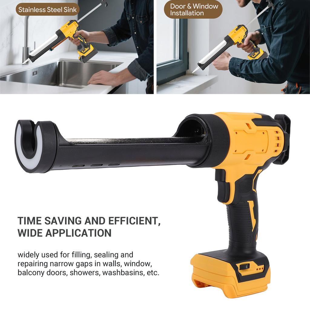 Cordless Caulking Gun Electric 6 Speed Rechargeable Digital Display with LED Light Practical Tool for Filling Sealing Repair