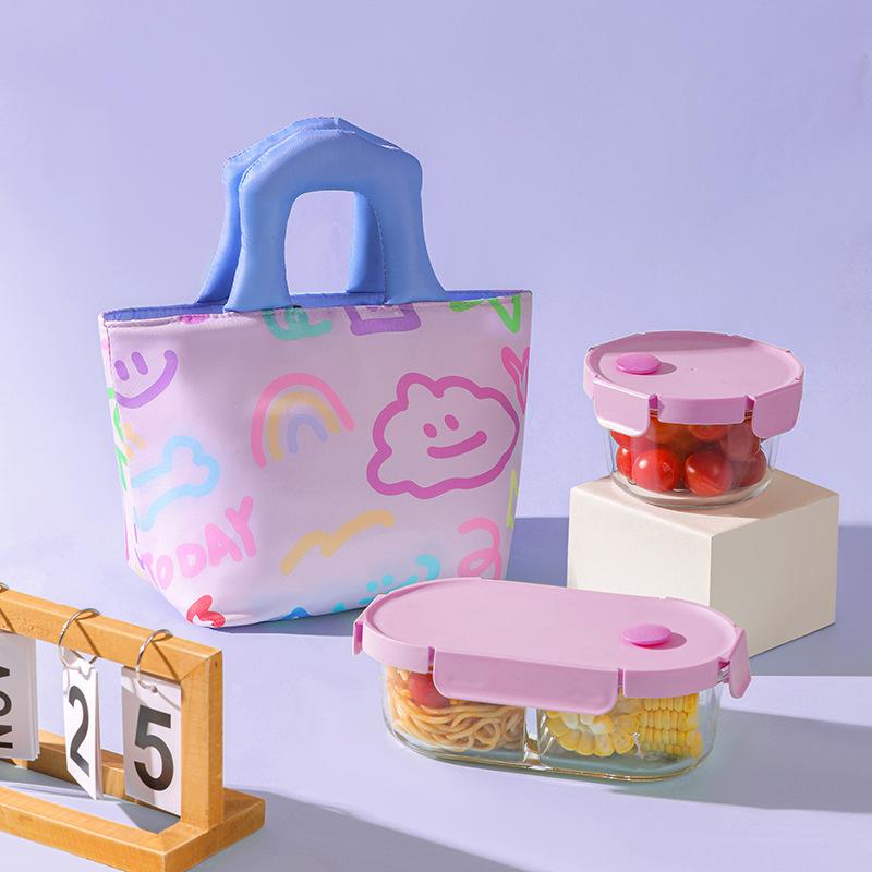 Household thermal insulation lunch box tote bag Office workers bring rice thermal insulation bento bag Thickened aluminum foil student lunch bag rice 2000₽