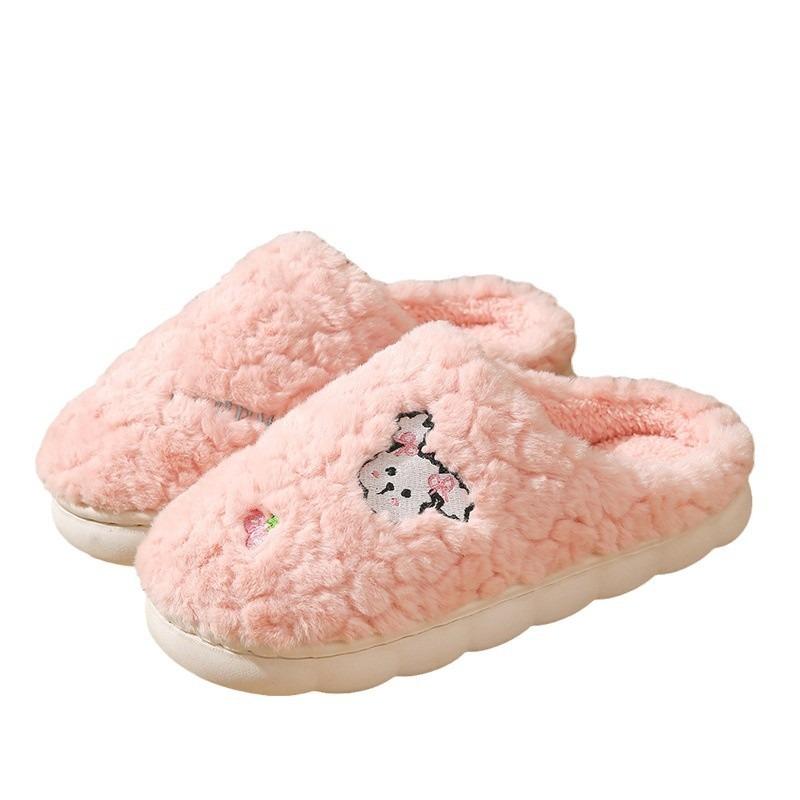 New cotton slippers women's autumn and winter indoor home thick bottom non-slip warm cotton slippers men's outer wear