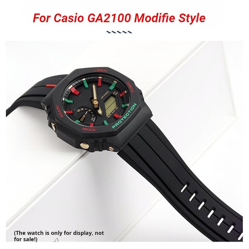 Pulseira de Silicone Para Casio G-SHOCK GA-2100 Pulseira de Silicone GA2100 GA2110 GA-B2100 DW5600 GM5600 Modificado masculino borracha Pulseira de Relógio