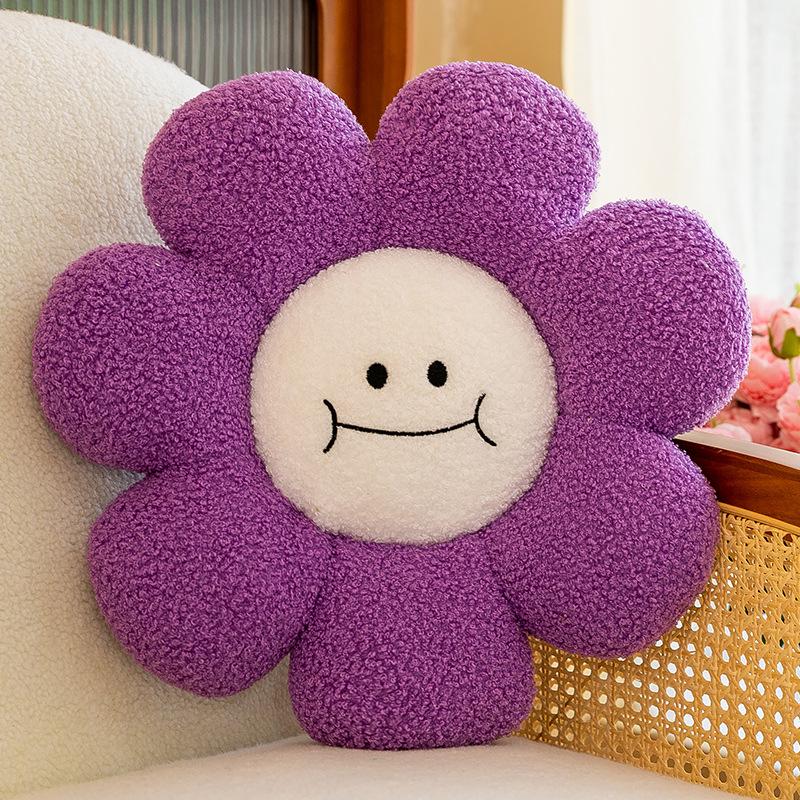 Cuscino Emoji Girasole - Cuscino Lombare Cartoon per Divano, Finestra a Baia, Schienale Ufficio, Stile Ins