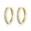 Classic Round Hoop Earrings For Women AAAA Zirconia Gold Color Elegant Wedding Huggie Ear Buckle Fashion Daily Jewelry Earrings