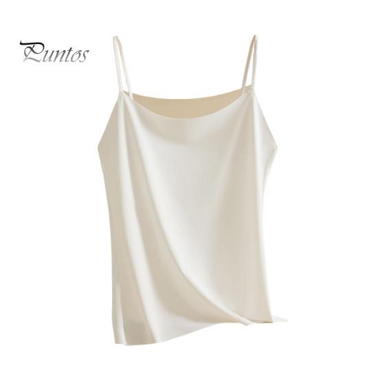 

Женский топ-майка из искусственного шелка, топ-майка из атласа Ice Silk, топ-майка без рукавов на тонких бретельках с круглым вырезом, базовая летняя шелковая блузка M