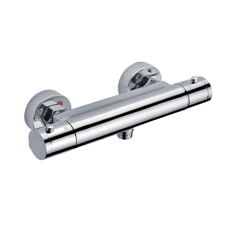 Modern Chrome Thermostatic Ceramic Valve Bath Shower Mixer Faucet Single-Handle Brass Polished Surface Rain Spray for Hotels