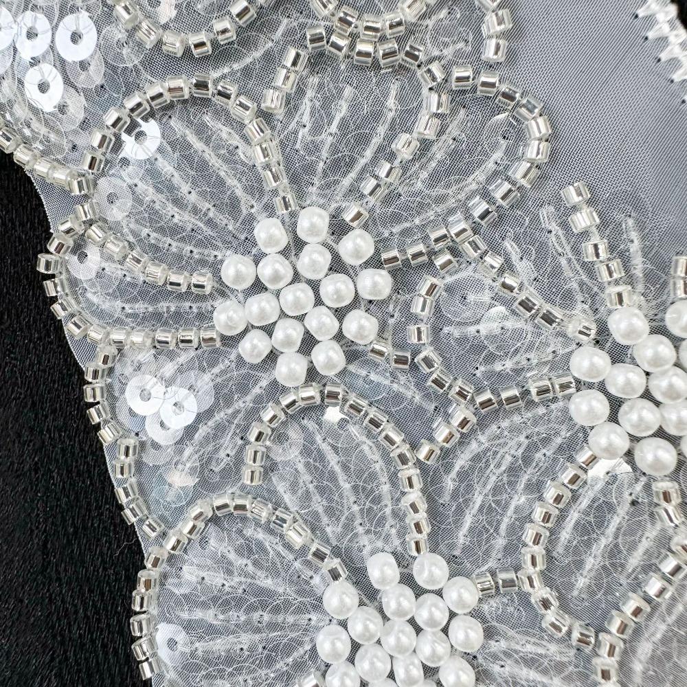 Mode Diamantstickerei Damen-Spitzenkragen Falscher Kragen Schnürschal Perlenstickerei Schalkragen Kleid Bluse Dekor