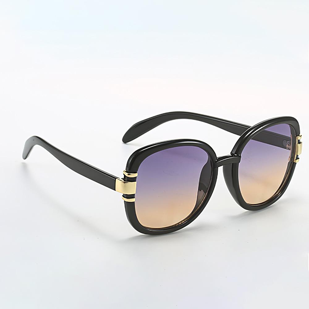 New In Sun Glasses for Women Modern Fashion Purple Orange Gradient Decorative Glasses Transparent Plastic Frame Metal