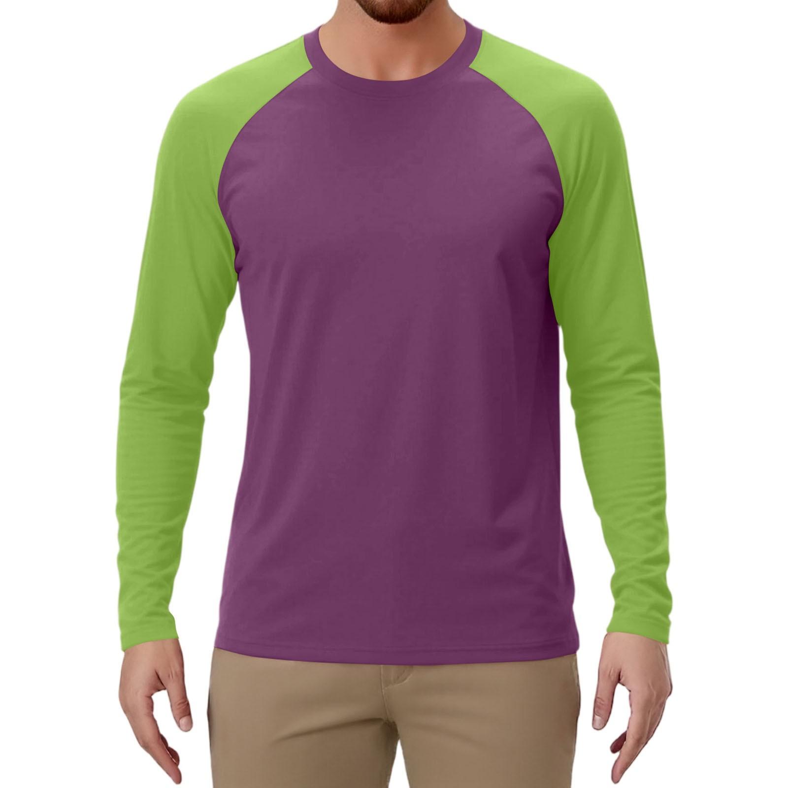 

Чоловічий спортивний топ з довгим рукавом реглан контрастного кольору M фіолетовий