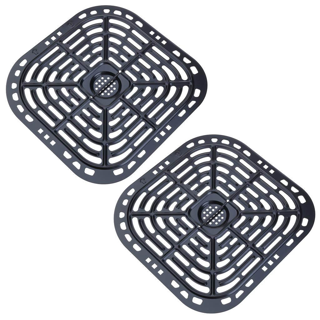 2 Pack Food Safe Air Fryer Plate Replacement Grill Pan Air Fryer Tray Metal Material for Instants Vortex 6QT Air Fryers