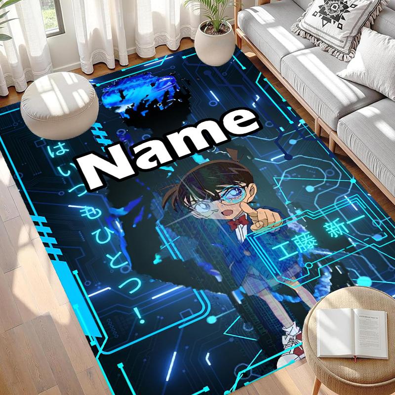 Custom Name Personalized Anime Print Carpet, Versatile Home Decor Rug, for Playroom, Apartment, Balcony, Entryway, Hallway Gift