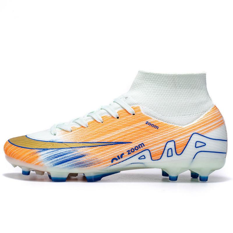 New seamless fly-woven high-top football shoes men's and women's long broken nails competition training shoes outdoor sports shoes