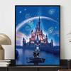 Disney Diamond Painting Classic Castle with Mickey and Minnie Romantic Theme Illustration DIY Kit Adult Arts and Crafts Home Decor and Gift