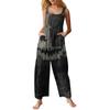 Women's Fashion Halloween Print Casual Vintage Sleeveless Button Jumpsuit