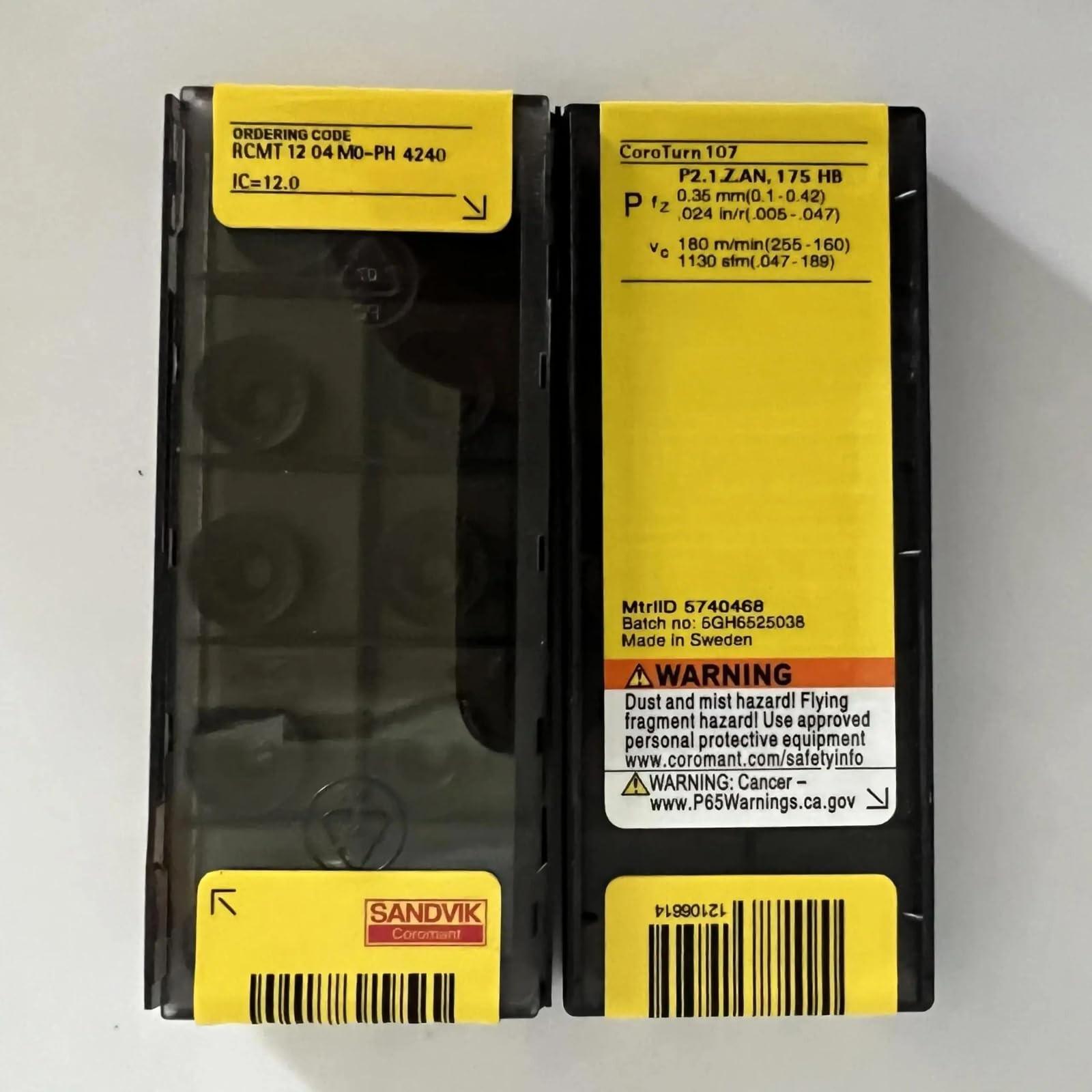 

Original Sandvik / RCMT1204M0-PH 4240 / CNC lathe carbide blade 10 PCS