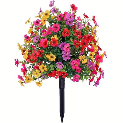 1pc Artificial Flower Violet Ground Insert with Nail Garden Decoration Artificial Flower Home Outdoor Decoration