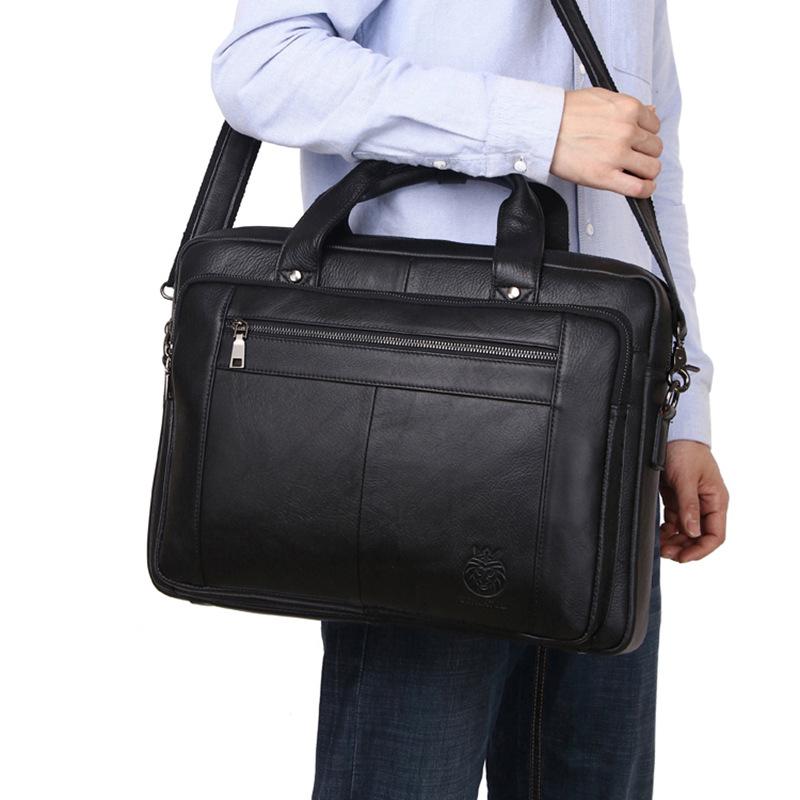 Business Men's Briefcase, Genuine Leather Men's Bag, Official Bag, Hand Bag, Shoulder Bag, Computer Bag