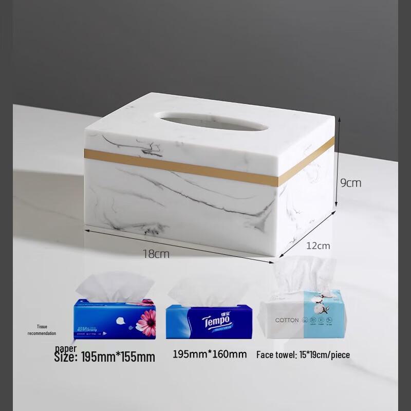 SEFASHYOH Nordic Faux Marble Tissue Box