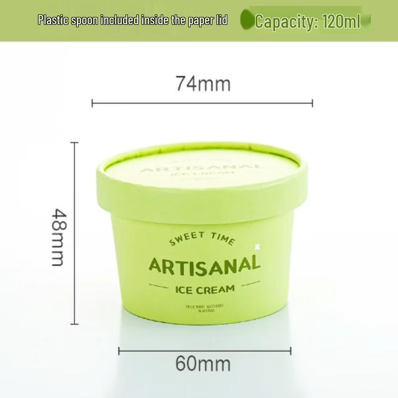 SIVIR Disposable Ice Cream Paper Cups with Lids