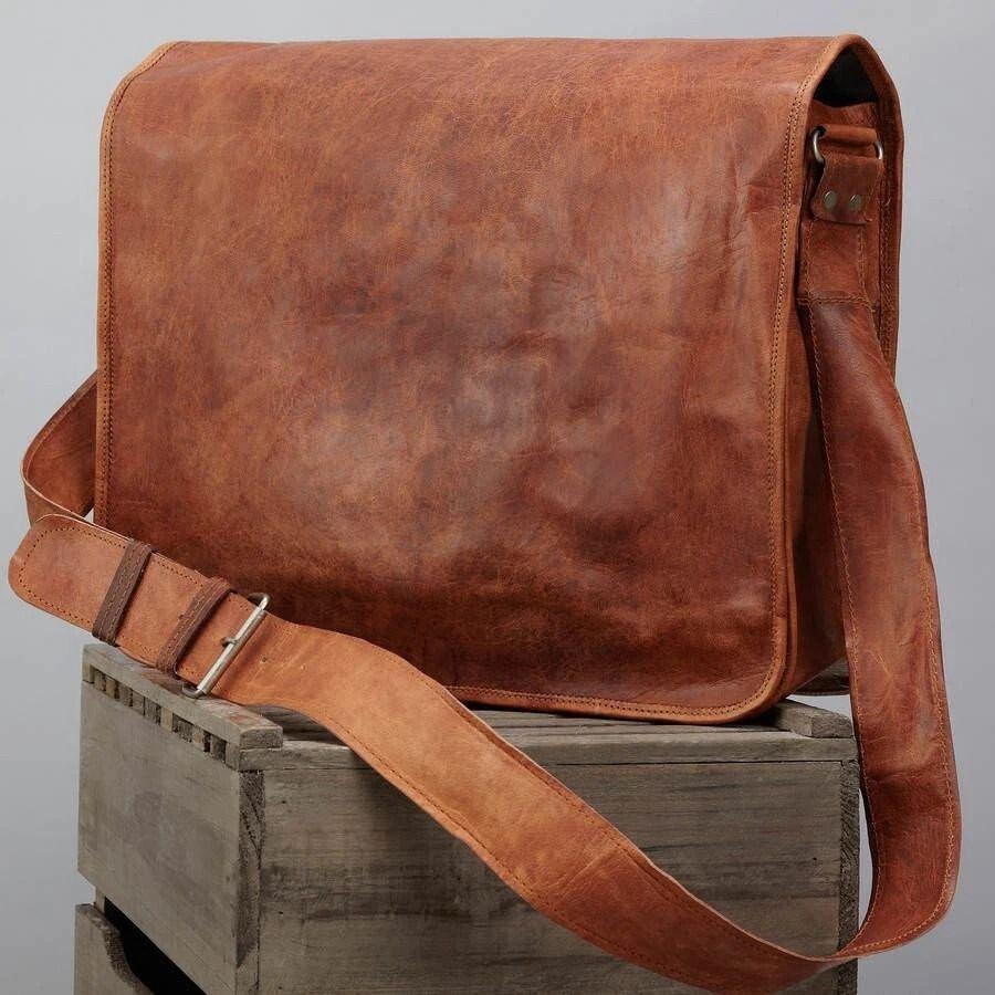 Bag Leather Genuine Messenger Shoulder Men Crossbody Men's Briefcase Vintage New