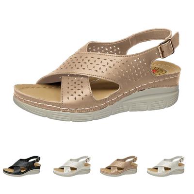 Summer Plus Women's Casual and Comfortable Round Headed Flat Sandals