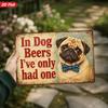 2D Flat, 1pc Funny Pug Dog Metal Sign Wall Art, Home Decor, Ideal for Dining Room Office, In Dog Beers Quote, Cute Pug Face, Blue Polka Bowtie, Vintag