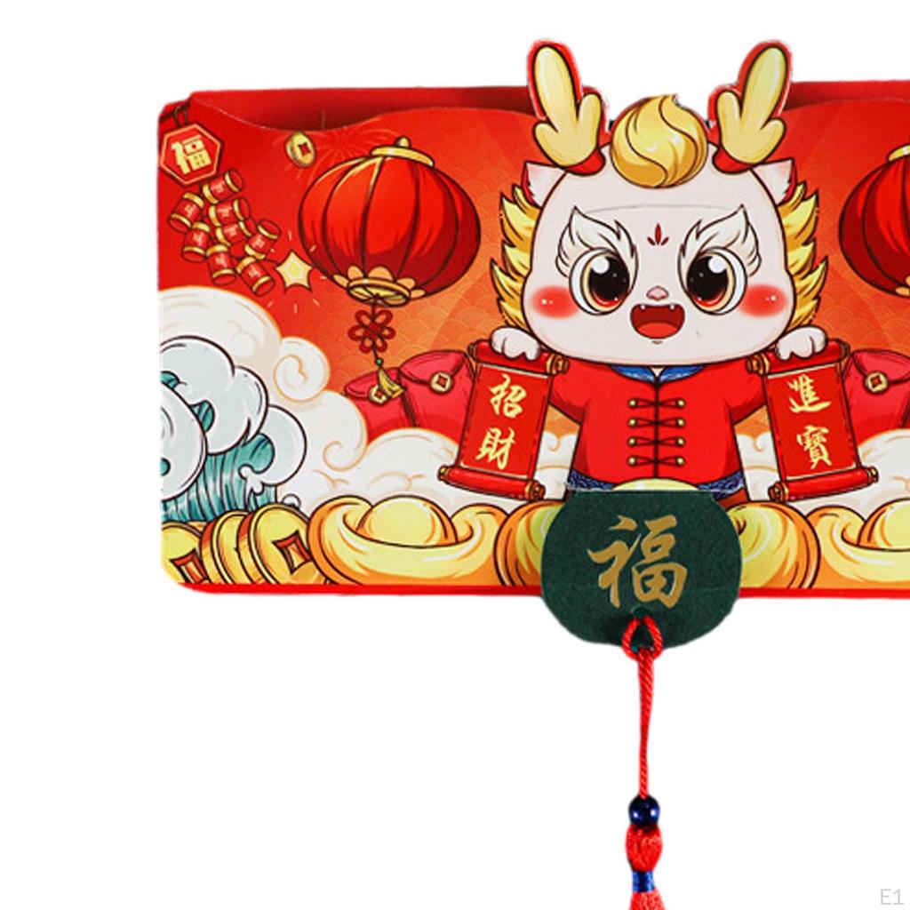 Chinese Year Dragon Red Envelope Packet Bag Money Envelopes for Celebration