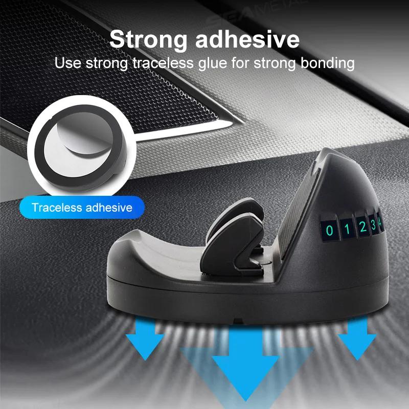 Universal Dashboard Car Phone Mount 360° Rotation Luminous Number Plate Holder Stable Anti-Slip Vehicle GPS Holder