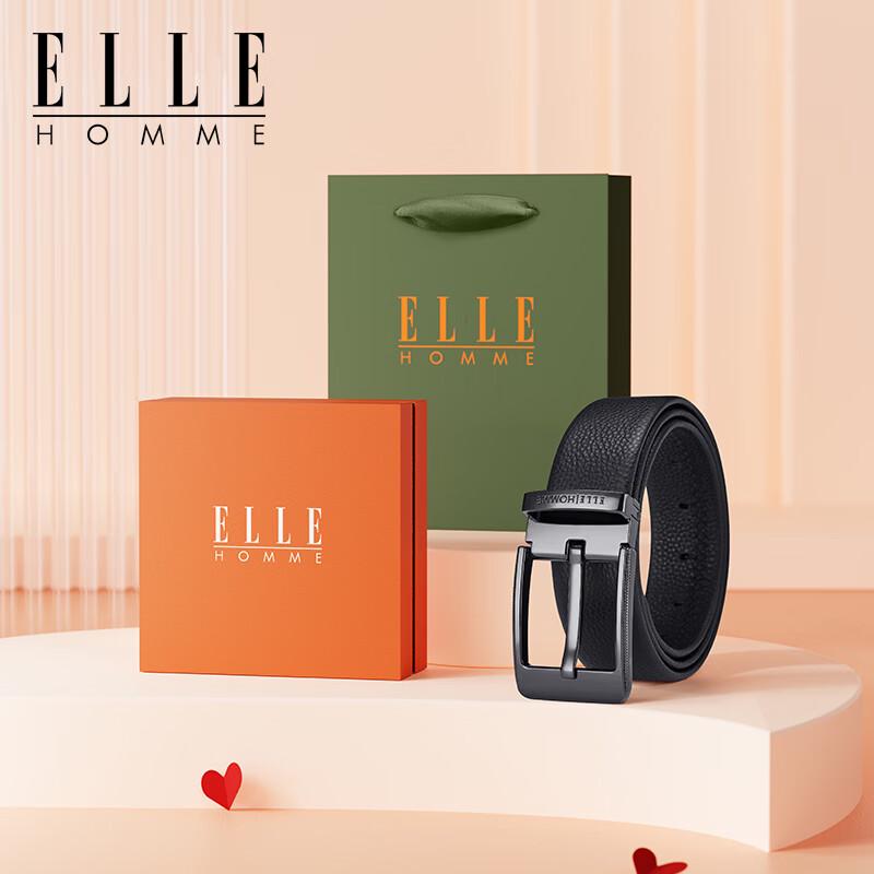 ELLE HOMME Men s Genuine Leather Pin Buckle Belt 115cm