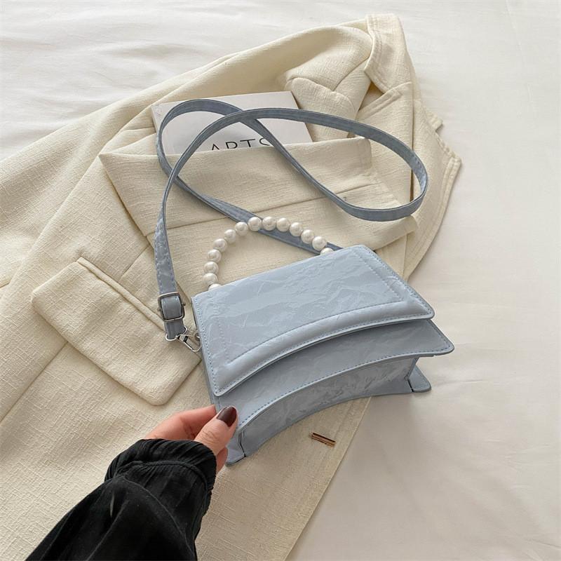 Stylish Vintage Small Square Crossbody Bag In Black Silver Blue White Pink