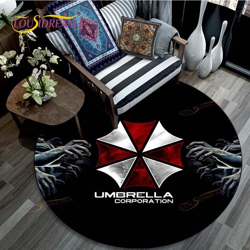 Resident Evil Pattern Area Rug Round Floor Mat Living Room Carpet Bathroom Kitchen Rug Doormat